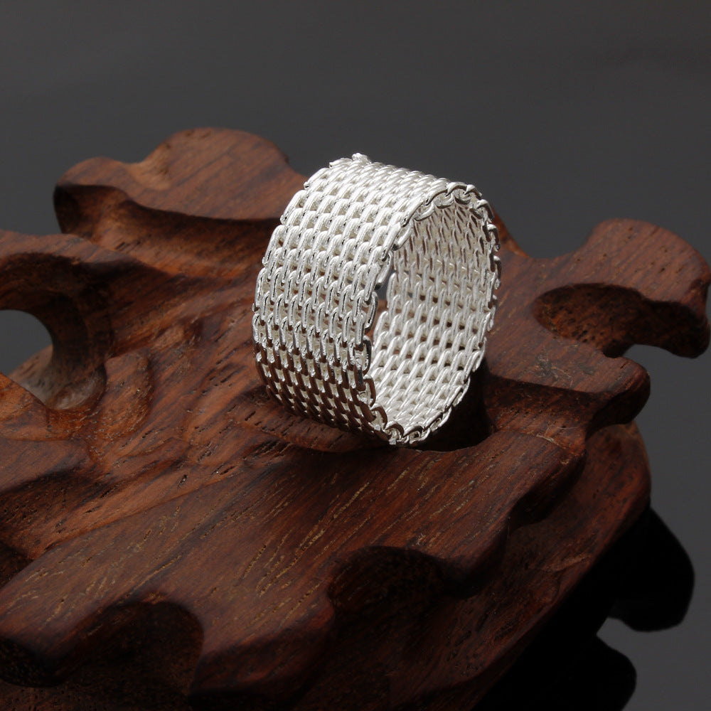 Silver Plated Mesh Ring
