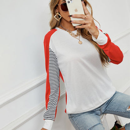 Slimming Women's Printed Stitching Sweater