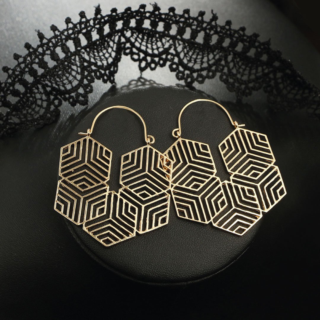 Hex Gold Earrings