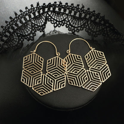 Hex Gold Earrings