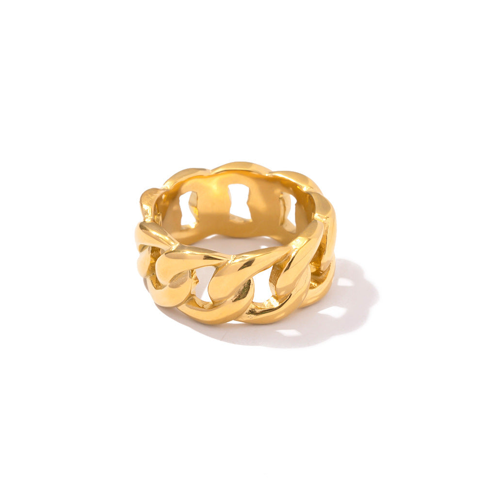 French Retro Hollow Link Ring