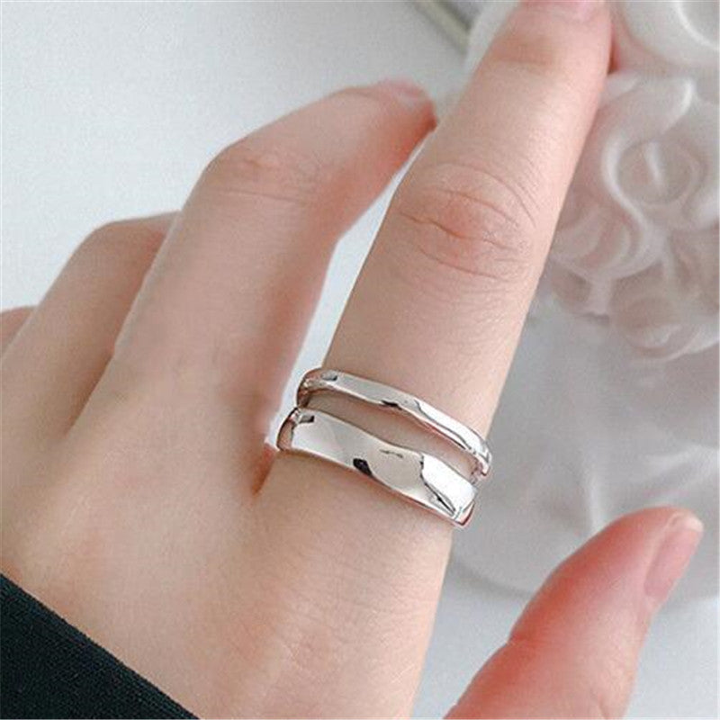 Geo Double Wave Ring