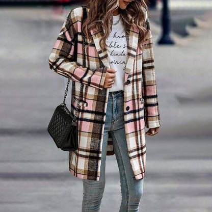 Woolen Lapel Coat for Autumn and Winter Season
