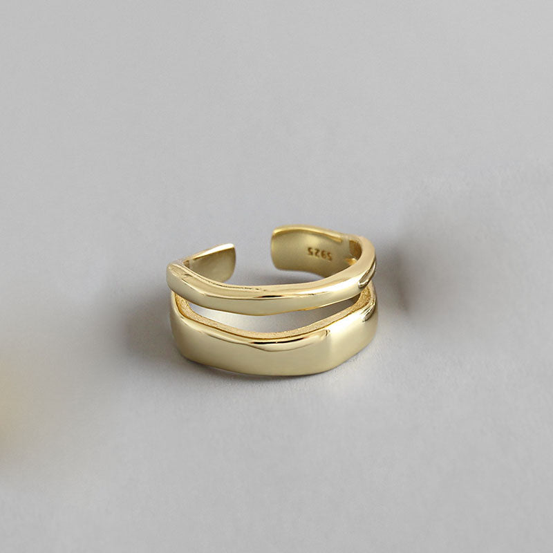 Geo Double Wave Ring