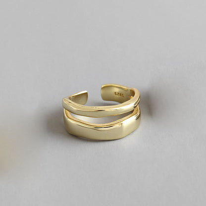 Geo Double Wave Ring