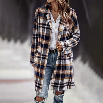 Woolen Lapel Coat for Autumn and Winter Season