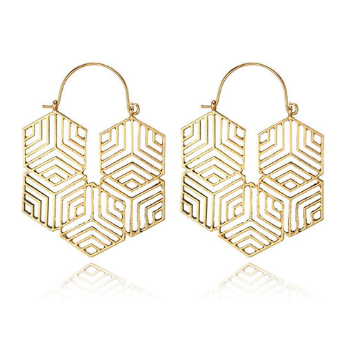 Hex Gold Earrings