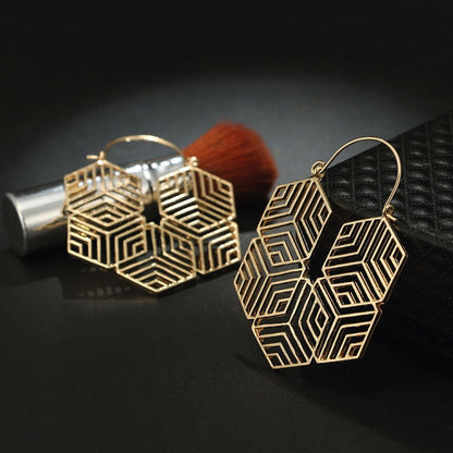 Hex Gold Earrings