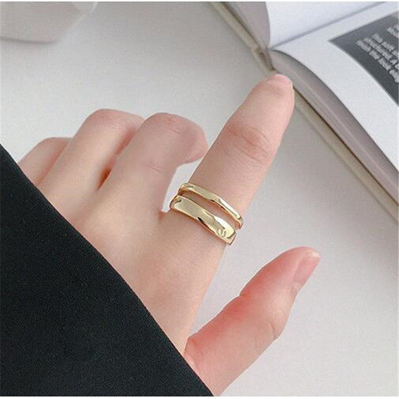 Geo Double Wave Ring