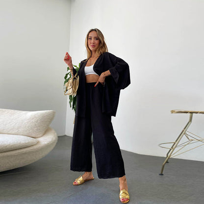 The Serena Cardigan & Wide Leg Pants Set