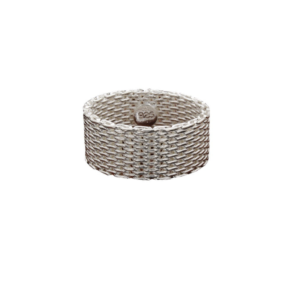 Silver Plated Mesh Ring