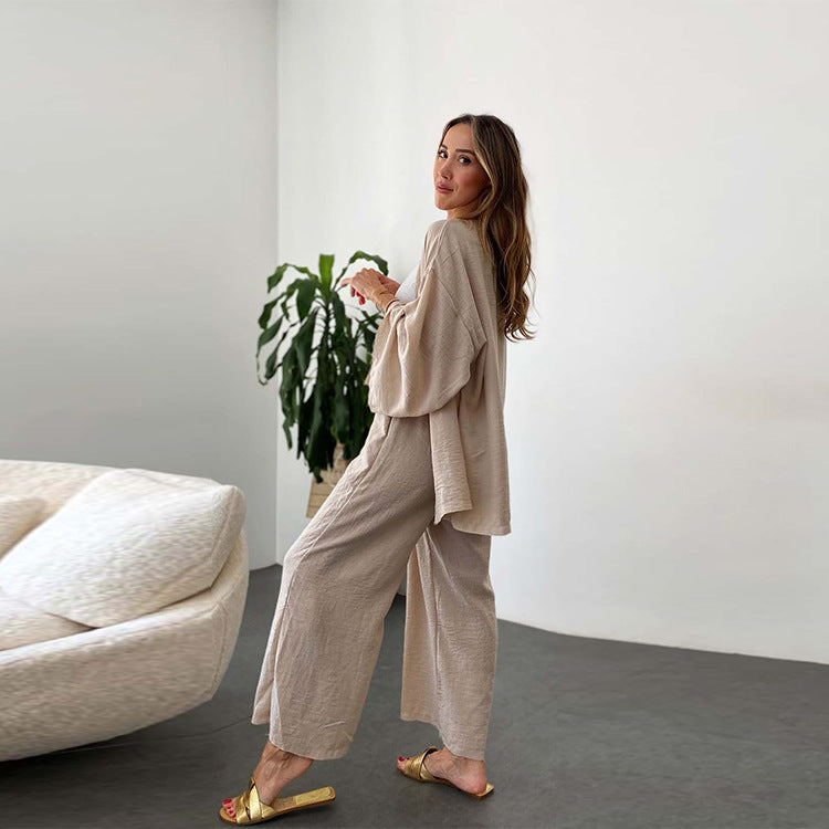 The Serena Cardigan & Wide Leg Pants Set
